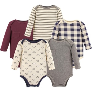 image:imageHudson Baby Basics Infant Boys Cozy Long Sleeve Bodysuits 5PackField Day Fun