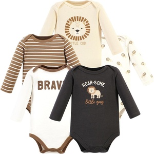 image:imageHudson Baby Basics Infant Boys Cozy Long Sleeve Bodysuits 5PackGolden Mane