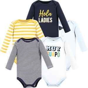 image:imageHudson Baby Basics Infant Boys Cozy Long Sleeve Bodysuits 5PackOcean Adventure