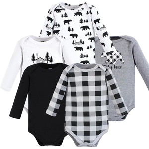 image:imageHudson Baby Basics Infant Boys Cozy Long Sleeve Bodysuits 5PackShadow Bear Hugs
