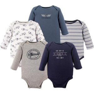 image:imageHudson Baby Basics Infant Boys Cozy Long Sleeve Bodysuits 5PackSky Explorer