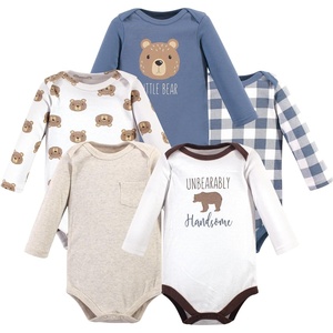 image:imageHudson Baby Basics Infant Boys Cozy Long Sleeve Bodysuits 5PackSweet Bear Adventures