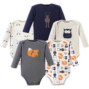 image:imageHudson Baby Basics Infant Boys Cozy Long Sleeve Bodysuits 5PackWoodland Hues