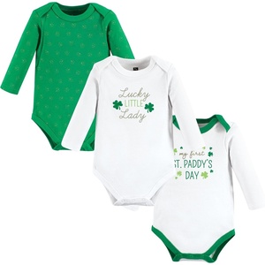 image:imageHudson Baby Basics Infant Girls Essential Long Sleeve Bodysuits 3PackEmerald Charm