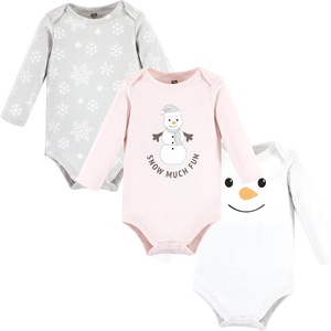image:imageHudson Baby Basics Infant Girls Essential Long Sleeve Bodysuits 3PackSnowy Day Dreams