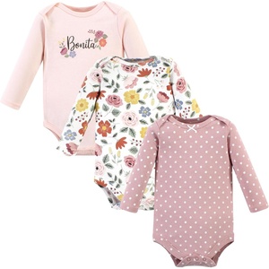 image:imageHudson Baby Basics Infant Girls Essential Long Sleeve Bodysuits 3PackSweet Blossom