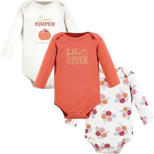image:imageHudson Baby Basics Infant Girls Essential Long Sleeve Bodysuits 3PackSweet Pumpkin Patch