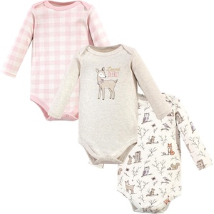 image:imageHudson Baby Basics Infant Girls Essential Long Sleeve Bodysuits 3PackWhimsical Woods