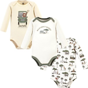 image:imageHudson Baby Basics Unisex Baby Essential Long Sleeve Bodysuits 3PackJungle Expedition