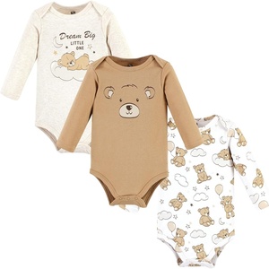 image:imageHudson Baby Basics Unisex Baby Essential Long Sleeve Bodysuits 3PackTeddy Bear Snuggles