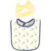 image:imageHudson Baby Unisex Baby Cotton Bib and Headband SetNavy Lemon