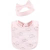 image:imageHudson Baby Unisex Baby Cotton Bib and Headband SetPink Gray Elephant
