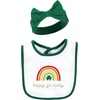 image:imageHudson Baby Unisex Baby Cotton Bib and Headband SetSt Patricks Rainbow
