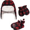 image:imageHudson Baby Baby Hudson Baby Unisex Baby Trapper Hat Mitten and Bootie SetBlack Red Plaid