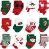 image:imageHudson Baby Basics Unisex Baby Cozy Terry Baby Sock 12PackFestive Santa