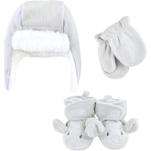 image:imageHudson Baby Baby Hudson Baby Unisex Baby Trapper Hat Mitten and Bootie SetGray Elephant