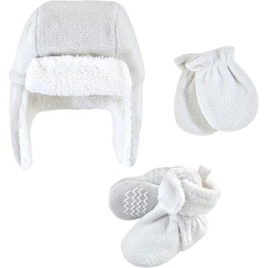 image:imageHudson Baby Baby Hudson Baby Unisex Baby Trapper Hat Mitten and Bootie SetLight Gray