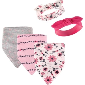 image:imageHudson Baby Unisex Baby Cotton Bib and Headband SetBotanical