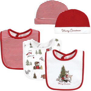 image:imageHudson Baby Unisex Baby Cotton Bib and Headband SetChristmas Forest
