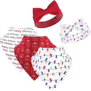 image:imageHudson Baby Unisex Baby Cotton Bib and Headband SetChristmas Lights