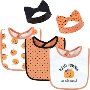 image:imageHudson Baby Unisex Baby Cotton Bib and Headband SetCutest Pumpkin