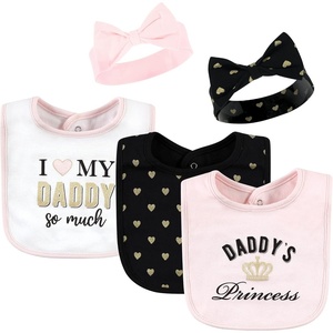 image:imageHudson Baby Unisex Baby Cotton Bib and Headband SetDaddys Princess