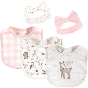 image:imageHudson Baby Unisex Baby Cotton Bib and Headband SetEnchanted Forest
