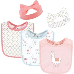 image:imageHudson Baby Unisex Baby Cotton Bib and Headband SetLlama