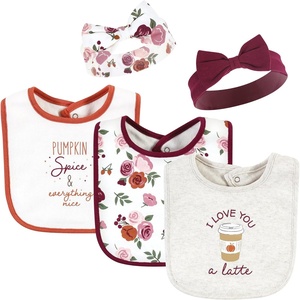 image:imageHudson Baby Unisex Baby Cotton Bib and Headband SetPumpkin Spice