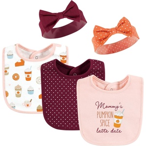image:imageHudson Baby Unisex Baby Cotton Bib and Headband SetPumpkin Spice Date