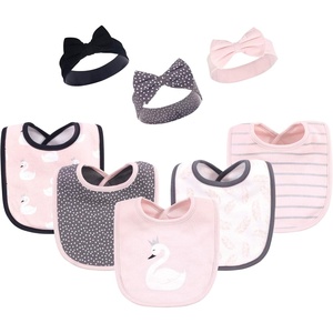image:imageHudson Baby Unisex Baby Cotton Bib and Headband SetSwan