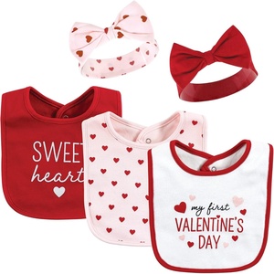 image:imageHudson Baby Unisex Baby Cotton Bib and Headband SetValentine Sweetheart
