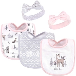 image:imageHudson Baby Unisex Baby Cotton Bib and Headband SetWinter Forest