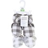 image:imageHudson Baby Baby Animal Fleece Booties 2packCharcoal Gray White Plaid