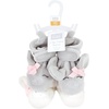 image:imageHudson Baby Baby Animal Fleece Booties 2packGray Elephant Lamb