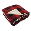image:imageHudson Home Collection Mink Blanket with Sherpa Buffalo Plaid Throw