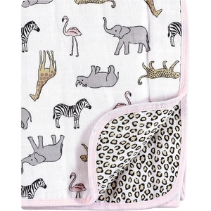 image:imageHudson Baby Unisex Baby Muslin Tranquility Quilt Blanket Modern Neutral Safari One SizeModern Pink Safari