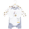 image:imageHudson Baby Unisex Baby Cotton Bodysuit and Pant Set Bonita Long Sleeve 1218 MonthsBlue Milk Cookies