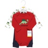 image:imageHudson Baby Unisex Baby Cotton Bodysuit and Pant Set Bonita Long Sleeve 1218 MonthsChristmasaurus