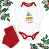 image:imageHudson Baby Unisex Baby Cotton Bodysuit and Pant Set Bonita Long Sleeve 1218 MonthsRed Sparkle Trees