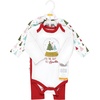 image:imageHudson Baby Unisex Baby Cotton Bodysuit and Pant Set Bonita Long Sleeve 1218 MonthsRed Sparkle Trees