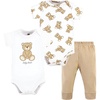 image:imageHudson Baby Unisex Baby Cotton Bodysuit and Pant Set Bonita Long Sleeve 1218 MonthsTeddy Bears Short Sleeve