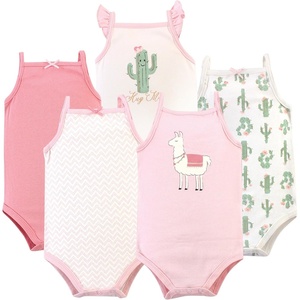 image:imageHudson Baby Basics Unisex Baby 5Pack Sleeveless Baby BodysuitsCactus Bloom