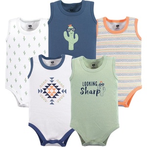image:imageHudson Baby Basics Unisex Baby 5Pack Sleeveless Baby BodysuitsDesert Sprout