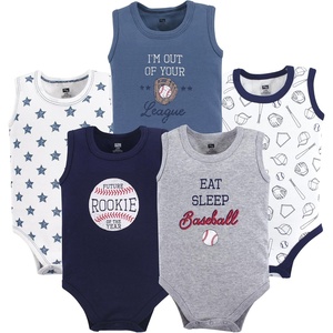 image:imageHudson Baby Basics Unisex Baby 5Pack Sleeveless Baby BodysuitsLittle Leaguer