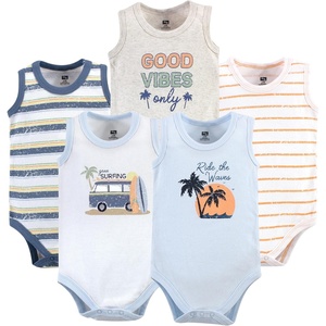 image:imageHudson Baby Basics Unisex Baby 5Pack Sleeveless Baby BodysuitsOcean Wave Rider