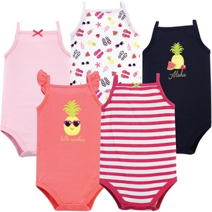 image:imageHudson Baby Basics Unisex Baby 5Pack Sleeveless Baby BodysuitsSweet Blossom