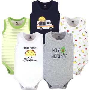 image:imageHudson Baby Basics Unisex Baby 5Pack Sleeveless Baby BodysuitsTaco Time