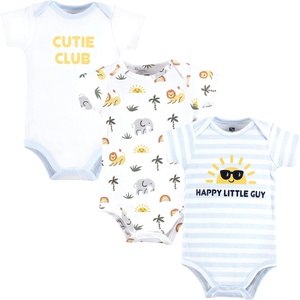 image:imageHudson Baby Infant Boy Cotton Bodysuits Happy Little Guy 1218 Months