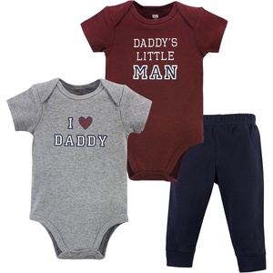 image:imageHudson Baby Unisex Baby Cotton Bodysuit and Pant Set Bonita Long Sleeve 1218 MonthsBoy Daddy Short Sleeve